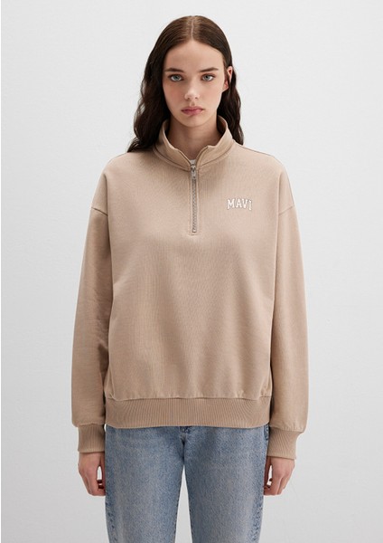 Mavi Logo Baskılı Bej Sweatshirt 1S10179-70344 modelleri