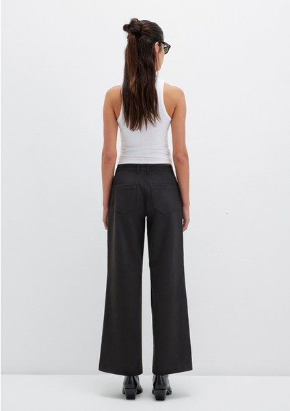 Suni Süet Siyah Pantolon 1011087-900 indirimleri