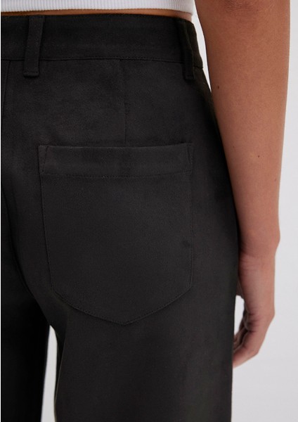 Suni Süet Siyah Pantolon 1011087-900