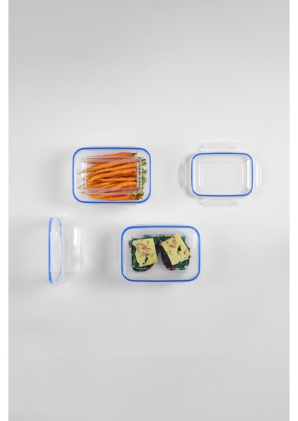 Dikdörtgen 5 Parça Contalı Vakumlu Sızdırmaz Hava Almaz Saklama Kabı Seti (4000/2300/1400/900/400 Ml) fırsatları