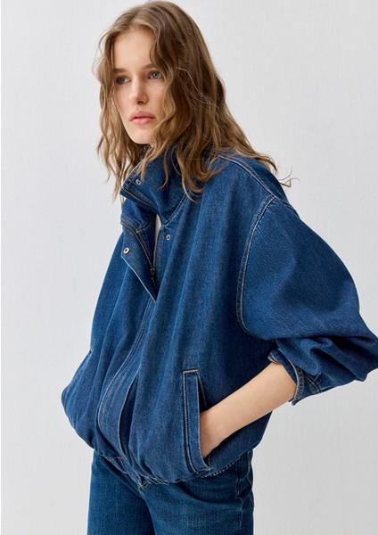 Mira Dark Blue Icon Bomber Jean Ceket 1121058-A3354 fırsatları