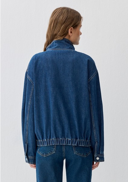 Mira Dark Blue Icon Bomber Jean Ceket 1121058-A3354