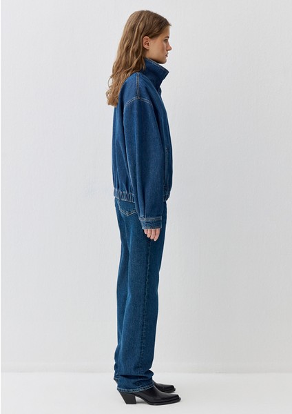 Mira Dark Blue Icon Bomber Jean Ceket 1121058-A3354