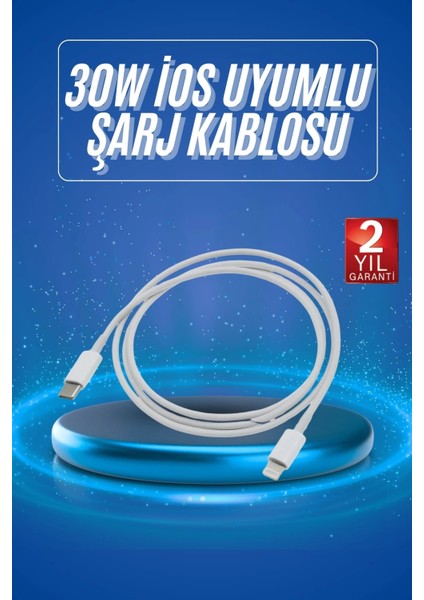 Type-C Ligtning 30W Ios Şarj Kablosu Hızlı Şarj Kablosu