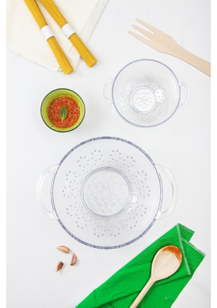 Akrilik Şeffaf 2 Li Süzgeç Seti ( Makarna & Pirinç Süzgeci ) fırsatları