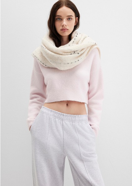 Yün Karışımlı Bisiklet Yaka Pembe Crop Kazak 1710496-89884 fiyatları