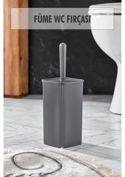 Wc Fırçası & Tuvalet Fırçası Füme 2 Parça