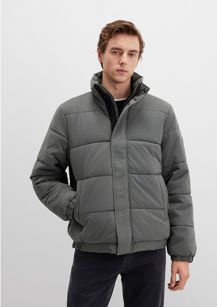 Dik Yaka Haki Şişme Mont 0110470-71598 fiyatları