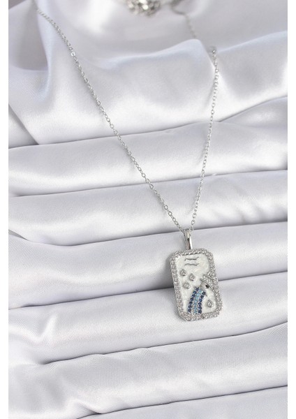 316L Çelik Gümüş Renk Zincir Kova Burcu Zirkon Taşlı Kadın Kolye fiyatları