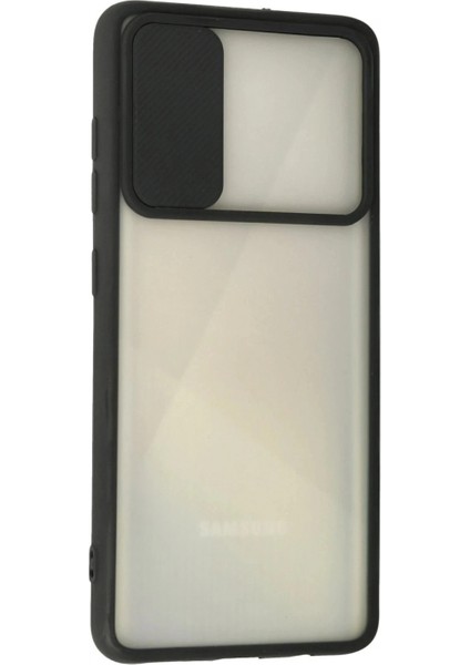 Samsung Galaxy A71 Kılıf Palm Buzlu Kamera Sürgülü Silikon - Siyah modelleri