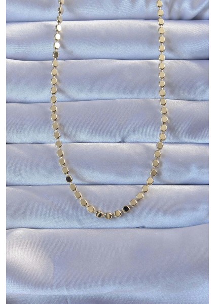 Pirinç Gold Renk Parçalı Ezme Kolye