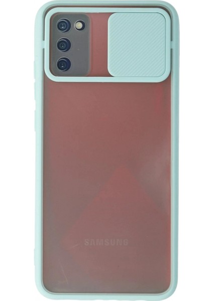 Samsung Galaxy A02S Kılıf Palm Buzlu Kamera Sürgülü Silikon - Turkuaz