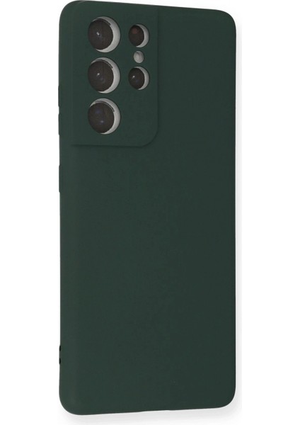 Samsung Galaxy S21 Ultra Kılıf Nano Içi Kadife Silikon - Koyu Yeşil fiyatları