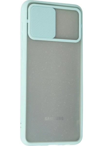 Samsung Galaxy A02 Kılıf Palm Buzlu Kamera Sürgülü Silikon - Turkuaz modelleri