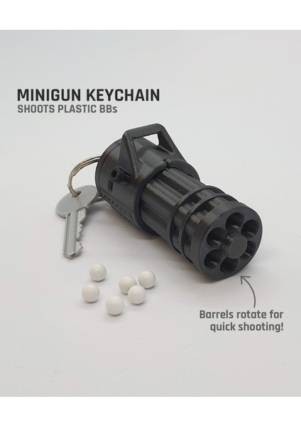 Minigun Anahtarlık — Fonksiyonel Püskürtücü