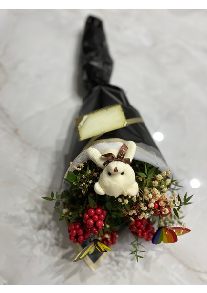 Kokina Çiçeği Aranjman Siyah Buket ( Kelebek -Ayıcık-Cipso ) modelleri