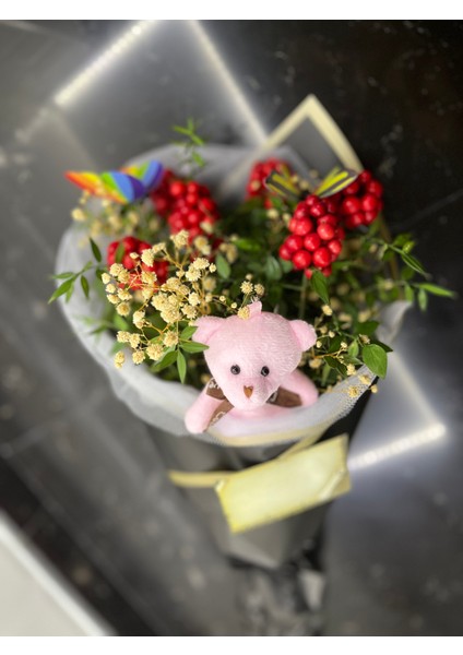 Kokina Çiçeği Aranjman Siyah Buket ( Kelebek -Ayıcık-Cipso ) indirimleri