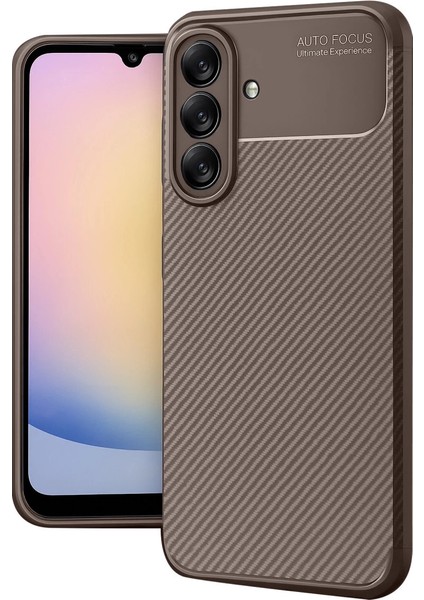 Samsung Galaxy A17 5g Auto Focus Karbon Kapak - Kahverengi