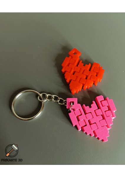 Eklemli Piksel Kalp Anahtarlık