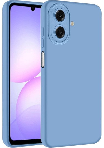 Samsung Galaxy A07 Nano Içi Kadife Silikon - Mavi
