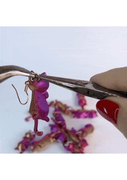 Anahtarlık, Küpe ve Mıknatıs Versiyonunda Esnek Kuyruklu Sevimli Flexi Kedi modelleri