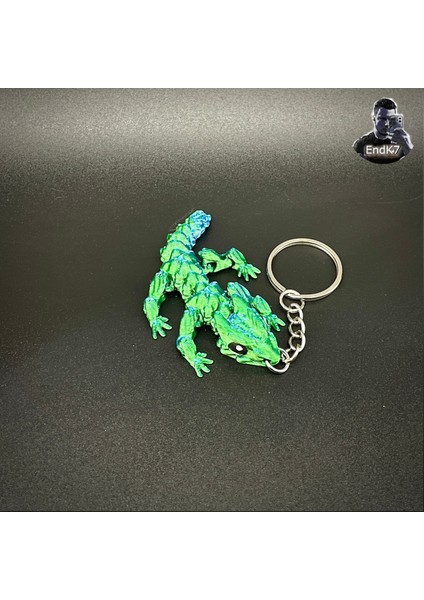 Küçük Çim Ejderhası Anahtarlık 🐉 - Mafsallı - Yerinde Baskı fırsatları