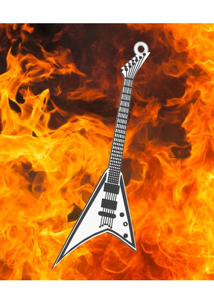 Guitar Jackson Randy Rhoads Flying V Anahtarlık, Künye, Küpeler, Logo fiyatları