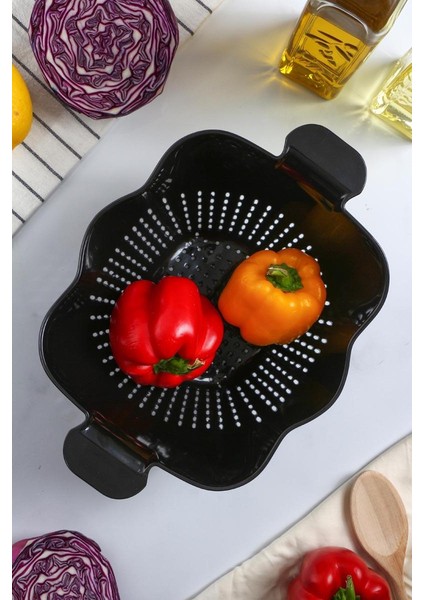 Akrilik Siyah Makarna Süzgeçi & Sebze Meyve Süzgeçi modelleri