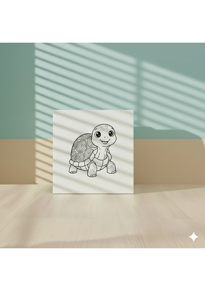 Kaplumbağa Çizimi Tuval Boyama Eğitici Hobi Kiti Hayvan Temalı Sanat Seti Çocuklar Için Boyama Seti modelleri