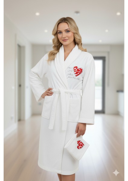 Red Rosie Tek Kişilik Bornoz Baş Havlusu L Beden