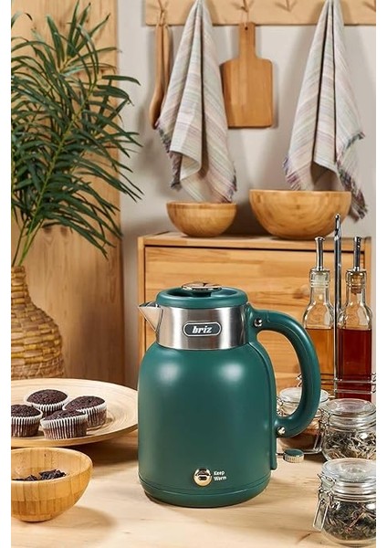 BR1040 Retro Yeşil Su Isıtıcı Çelik Kettle indirimleri