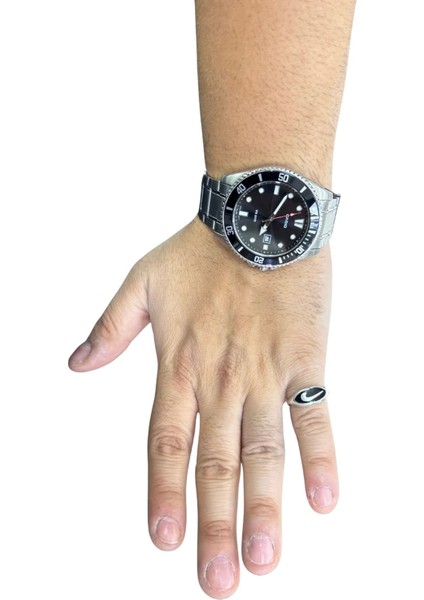 Oval Mineli Nike Amblemi Retro Gümüş Erkek Yüzük modelleri