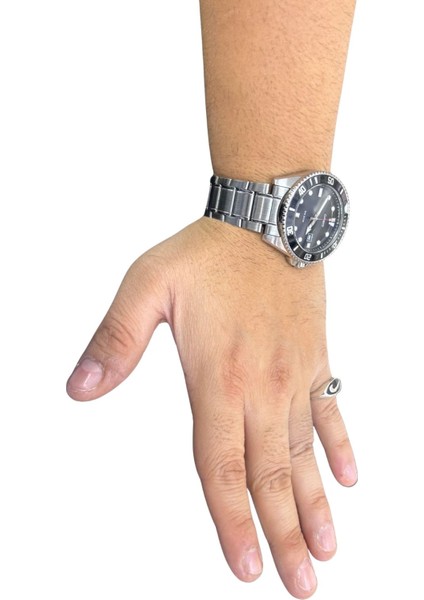 Oval Mineli Nike Amblemi Retro Gümüş Erkek Yüzük fırsatları