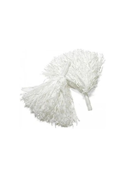 Buğz Beyaz Renk Gösteri Ponponu Çift