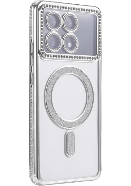 Xiaomi Poco X6 Pro Joke Simli Magneticsafe Kılıf - Gümüş modelleri