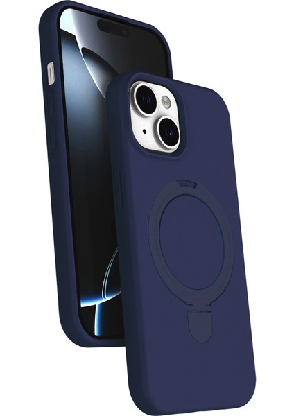Apple Iphone 14 Regal Magsafe Standlı Kapak - Lacivert