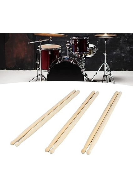 3 Çift, Davul Anti -Kayma Kolları, 5A Katı Ahşap Akçaağaç Baget Paketleri, Yetişkinler Için Ideal, Çeşitli Müzik Türleri ve Performansları Için indirimleri
