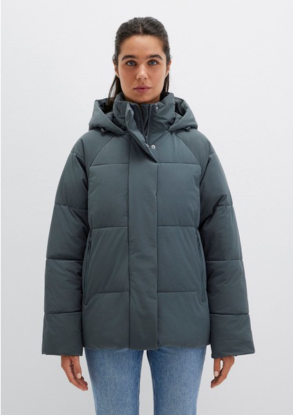 Kapüşonlu Yeşil Şişme Mont 1110225-71598 modelleri