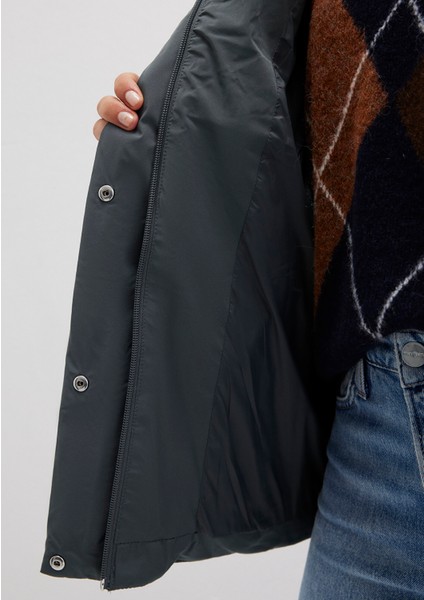 Kapüşonlu Yeşil Şişme Mont 1110225-71598