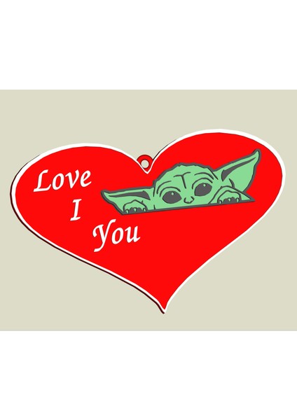 Bebek Yoda Sevgililer Günü Anahtarlık, Künye, Küpe