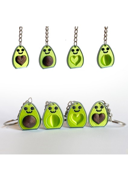 Dostluk / Aşk Avokado Sevimli Anahtarlık
