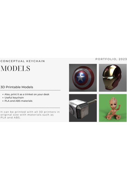 Avengers 3D Yazdırılabilir Anahtarlık Portföyü fiyatları