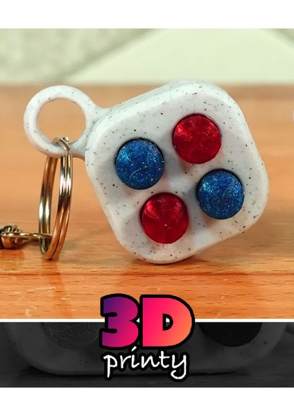 Anahtarlık Pop Fidget (Çok Malzemeli Tasarım)