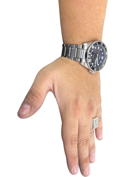 Dikdörtgen Motifli Parlak Gümüş Erkek Yüzük fırsatları