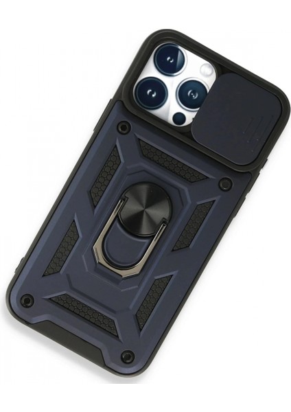 iPhone 15 Pro Max Kılıf Pars Lens Yüzüklü Silikon - Lacivert fiyatları