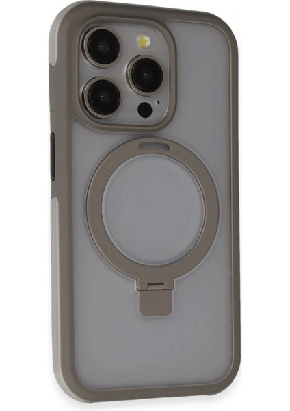 iPhone 15 Pro Max Zorda Airbag Magsafe Standlı Kapak - Titan Gri