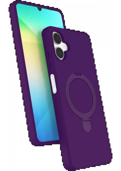 Samsung Galaxy A06 Regal Magsafe Standlı Kapak - Derin Mor