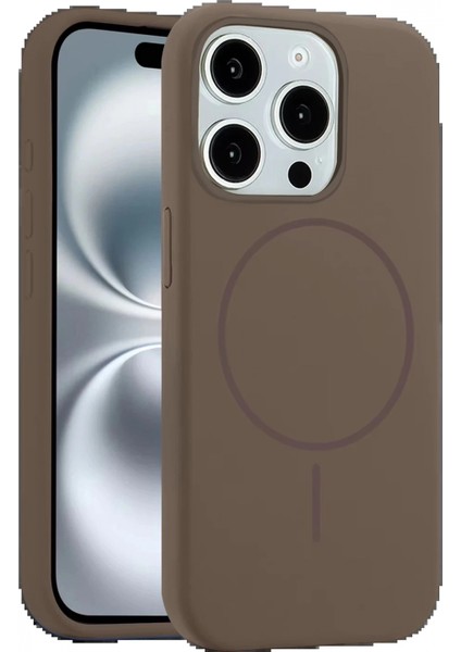 iPhone 15 Pro Max Kılıf Jully Magsafe Kapak - Kahverengi