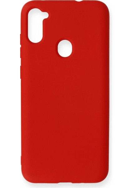 Samsung Galaxy A11 Kılıf Nano Içi Kadife Silikon - Kırmızı