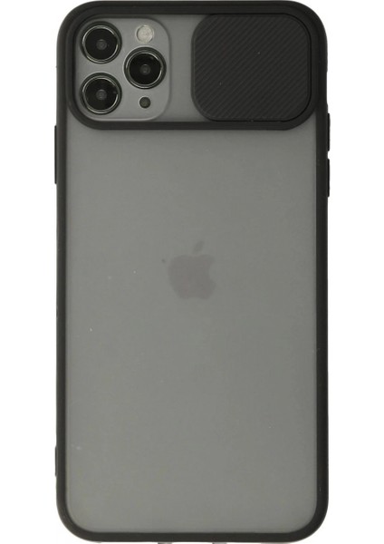 iPhone 11 Pro Kılıf Palm Buzlu Kamera Sürgülü Silikon - Siyah
